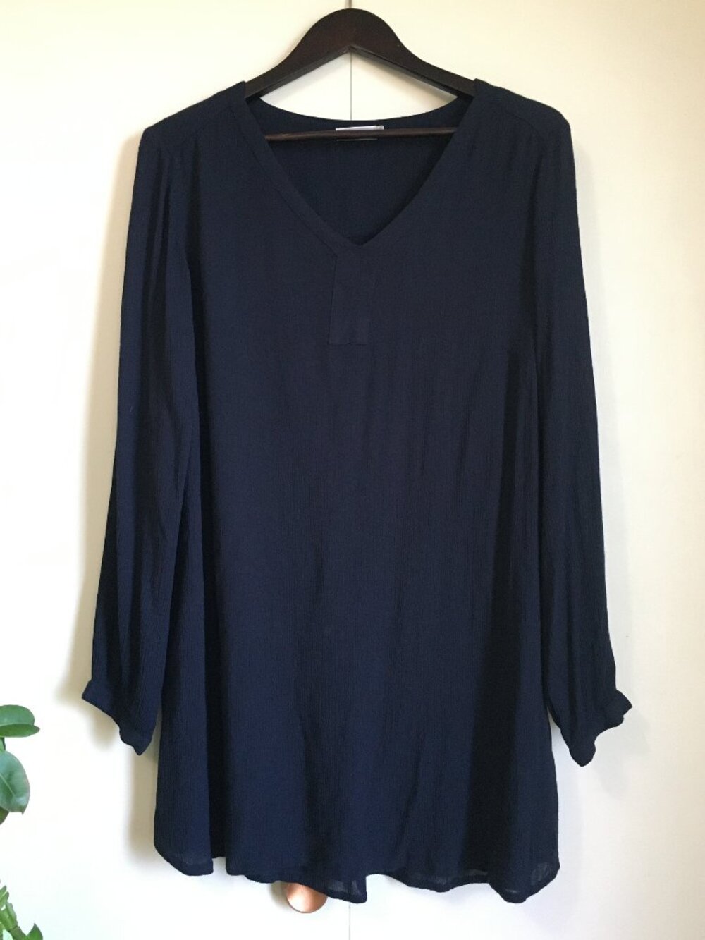 Kaffe Amber Midnight Navy Blue Viscose Tunic Top Large